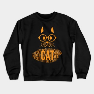 Orange Cat Drawing Crewneck Sweatshirt